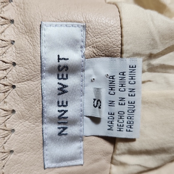 Leather Jacket Crochet BOHO V-neckline long sleeve SIZE M NINE WEST - Picture 11 of 16